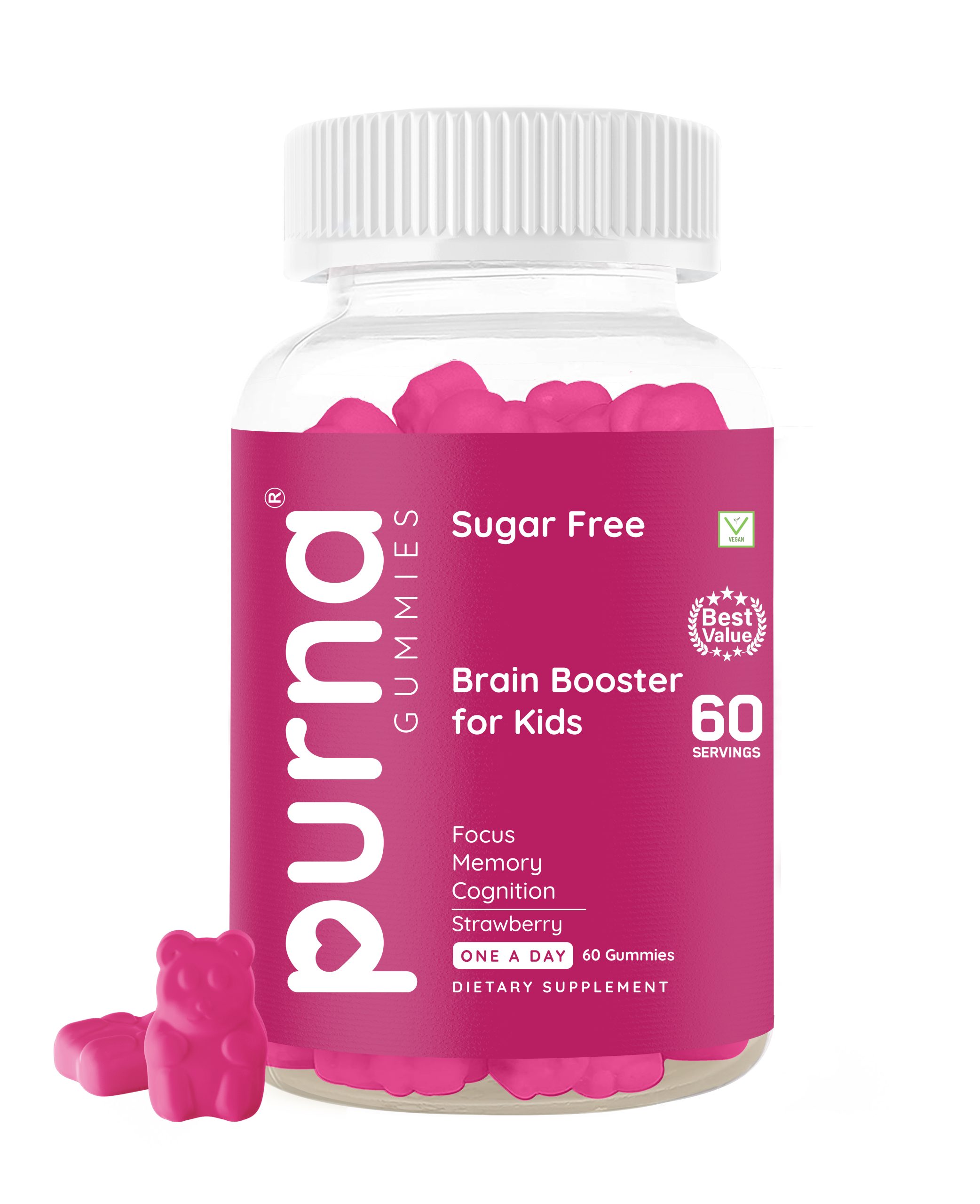 Purna Gummies- Brain Booster for Kids (Strawberry)